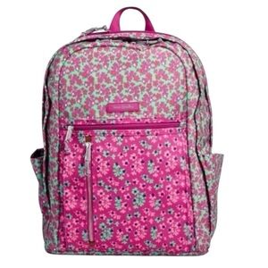 VERA BRADLEY Lighten Up Backpack Ditsy Dot Floral Pink Teal School Travel